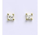 Zlaté náušnice, žluté zlato na šroubek, zirkon, náušničky ze zlata 1,79 g