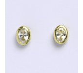 Zlaté náušnice, žluté zlato na šroubek, zirkon, náušničky ze zlata 2,12 g 