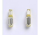 Zlaté náušnice, žluté zlato na šroubek, zirkon, náušničky ze zlata 2,96 g  