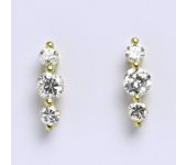 Zlaté náušnice, žluté zlato na šroubek, zirkon, náušničky ze zlata 3,11 g