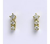 Zlaté náušnice, žluté zlato na šroubek, zirkon, náušničky ze zlata 2,01 g