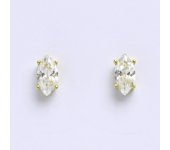 Zlaté náušnice, žluté zlato na šroubek, zirkon, náušničky ze zlata 1,65 g 