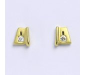 Zlaté náušnice, žluté zlato na šroubek, zirkon, náušničky ze zlata 1,54 g 