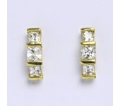 Zlaté náušnice, žluté zlato na puzetu, zirkon, náušničky ze zlata 2,61 g 