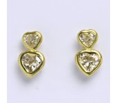Zlaté náušnice, žluté zlato na puzetu, zirkon, náušničky ze zlata 2,19 g  
