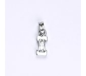 Přívěsek z bílého zlata 14 ct, syntetický zirkon, váha 0,72g  