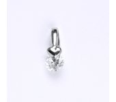 Přívěsek z bílého zlata 14 ct, syntetický zirkon, váha 0,76 g 