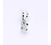 Přívěsek z bílého zlata 14 ct, syntetický zirkon, váha 1,07 g 