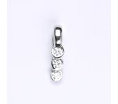 Přívěsek z bílého zlata 14 ct, syntetický zirkon, váha 1,05 g  