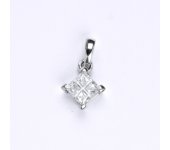 Přívěsek z bílého zlata 14 ct, syntetický zirkon, váha 0,93 g 