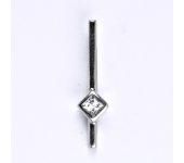 Přívěsek z bílého zlata 14 ct, syntetický zirkon, váha 1,20 g  