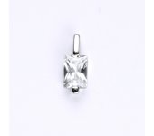 Přívěsek z bílého zlata 14 ct, syntetický zirkon, váha 1,14 g