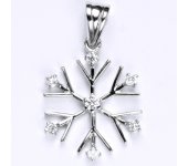 Přívěsek z bílého zlata 14 ct, syntetický zirkon, váha 2,59g  