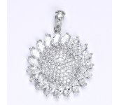 Přívěsek z bílého zlata 14 kt, syntetický zirkon, váha 6,38 g 