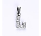 Přívěsek z bílého zlata 14 kt, syntetický zirkon, váha 1,50 g 