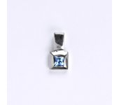 Přívěsek z bílého zlata 14 ct, syntetický akvamarín, váha 0,83 g   