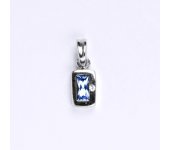 Přívěsek z bílého zlata 14 ct, syntetický akvamarín, váha 0,85g  