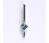 Přívěsek z bílého zlata 14 ct, syntetický akvamarín, váha 1,58 g 