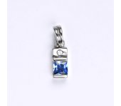 Přívěsek z bílého zlata 14 ct, syntetický akvamarín, váha 0,99 g 