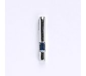 Přívěsek z bílého zlata 14 ct, syntetický akvamarín, váha 1,26 g