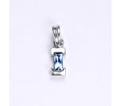 Přívěsek z bílého zlata 14 ct, syntetický akvamarín, váha 0,66 g 