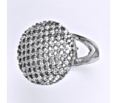 Prsten z bílého zlata 14 karátů, syntetický zirkon, váha 6,27 g, vel.57