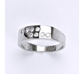Prsten z bílého zlata 14 karátů, syntetický zirkon, váha 3,98 g, vel.53 