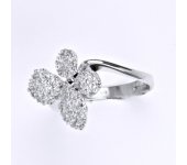 Prsten z bílého zlata 14 karátů, syntetický zirkon, váha 3,33 g, vel.55,5 