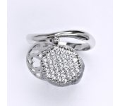 Prsten z bílého zlata 14 karátů, syntetický zirkon, váha 3,66 g, vel.54 