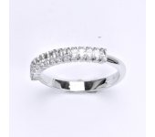 Prsten z bílého zlata 14 karátů, syntetický zirkon, váha 2,81 g, vel.55,5. 