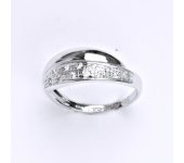 Prsten z bílého zlata 14 karátů, syntetický zirkon, váha 2,39 g, vel.50.