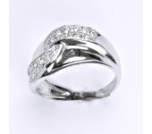 Prsten z bílého zlata 14 karátů, syntetický zirkon, váha 4,79 g, vel. 57,5. 