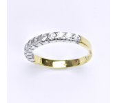 Prsten ze žlutého zlata 14 karátů, syntetický zirkon, váha 2,32 g, vel.53 a vel.51