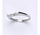 Prsten z bílého zlata 14 karátů, syntetický zirkon, váha 2,50 g, vel.55  