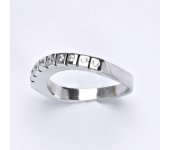 Prsten z bílého zlata 14 karátů, syntetický zirkon, váha 5,08 g, vel.56 