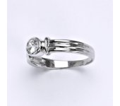 Prsten z bílého zlata 14 karátů, syntetický zirkon, váha 3,43 g, vel.59