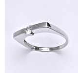 Prsten z bílého zlata 14 karátů, syntetický zirkon, váha 2,87 g, vel.59