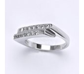 Prsten z bílého zlata 14 karátů, syntetický zirkon, váha 5,66 g, vel.57  