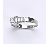 Prsten z bílého zlata 14 karátů, syntetický zirkon, váha 2,60 g, vel.56,5  