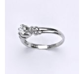 Prsten z bílého zlata 14 karátů, syntetický zirkon, váha 2,39 g, vel.53,5 