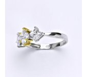 Prsten kombinace bílé a žluté zlato 14 karátů, syntetický zirkon, váha 2,93 g, vel.54 