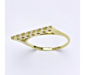 Prsten ze žlutého zlata 14 karátů, syntetický zirkon, váha 2,31 g, vel.56,5