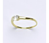 Prsten ze žlutého zlata 14 karátů, syntetický zirkon, váha 1,77 g, vel.55 