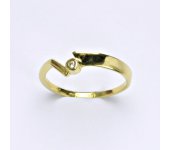 Prsten ze žlutého zlata 14 karátů, syntetický zirkon, váha 1,78 g, vel.55,5 a vel.56 