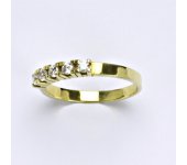 Prsten ze žlutého zlata 14 karátů, syntetický zirkon, váha 2,69 g, vel.57,5  