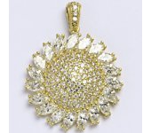 Přívěsek ze žlutého zlata 14 kt, syntetický zirkon, váha 6,33 g   