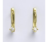 Zlaté náušnice,  žluté zlato 14 ct, zapínání na patent, zirkon, váha 1,86 g  