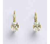 Zlaté náušnice,  žluté zlato 14 ct, zapínání na patent, zirkon, váha 2,08 g   