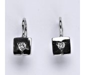 Zlaté náušnice, bílé zlato, náušnice ze zlata, zirkon, zapínání na patent, váha 2,21 g  