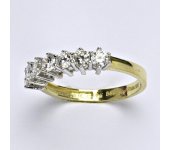 Zlatý prsten, prstýnek, žluté a bílé zlato, prsten ze zlata, zirkon, váha 2,83 g, vel.57,5  